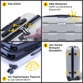 Biggdesign Moods Up 3'lü Valiz Seti, TSA Kilitli, ABS Gövde, Gümüş - 5