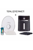 TEFAL Mop Özellikli Akıllı Robot Süpürge Beyaz + Fritöz Airfryer Hava Ile Kızartma & Izgara - 1