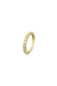Swarovski Matrix ring, Round cut, Yellow, Gold-tone plated - 2