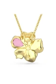 Swarovski 5652068 Kolye Florere Pendant And Brooch, Pave, Flower, Pink, Gold-tone Plated - 3
