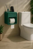 UZUNKAYA HOME WC Kağıdı Askısı | Duvar Tipi | Akıllı Telefon Raflı | Banyo Organizeri - 2