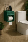 UZUNKAYA HOME WC Kağıdı Askısı | Duvar Tipi | Akıllı Telefon Raflı | Banyo Organizeri - 3