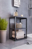 interGO Metal Ayaklı Dekoratif Tel Raflı Banyo Rafı - 1