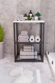 interGO Metal Ayaklı Dekoratif Tel Raflı Banyo Rafı - 2