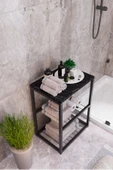 interGO Metal Ayaklı Dekoratif Tel Raflı Banyo Rafı - 7
