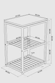 interGO Metal Ayaklı ve Ahşap Raflı Dekoratif Banyo Rafı - 8