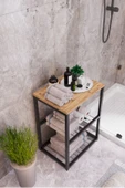 interGO Metal Ayaklı Dekoratif Tel Raflı Banyo Rafı - 7