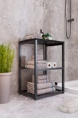 interGO Metal Ayaklı Dekoratif Tel Raflı Banyo Rafı - 1