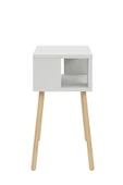 interGO Ahşap Ayaklı Dekoratif Raflı Komodin - Beyaz - 8