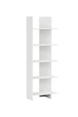 interGO Asimetrik Beş Raflı Kitaplık - Beyaz - 6