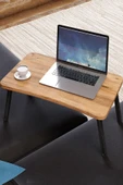 interGO Renkli Laptop Sehpası Katlanabilir Yatak Koltuk Üstü Kahvaltı Bilgisayar Sehpası - Atlantik Çam - 1