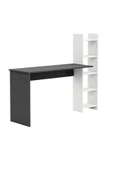 interGO Kitaplıklı Fonksiyonel Çalışma Masası - Antrasit Gri - Beyaz - 4
