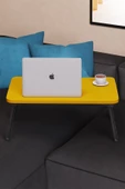 interGO Renkli Laptop Sehpası Katlanabilir Yatak Koltuk Üstü Kahvaltı Bilgisayar Sehpası - Sarı - 2