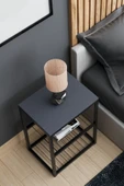 interGO Metal Ayaklı Dekoratif Tel Raflı Komodin - 7