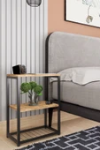 interGO Metal Ayaklı ve Ahşap Raflı Dekoratif Komodin - 3