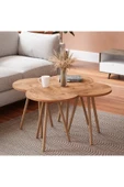 interGO Orta Sehpa Dörtlü Zigon Ahşap Ayaklı - Atlantik Çam thumbnail 1