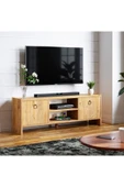 interGO Tv Sehpası Kapaklı Raflı Tv Ünitesi Televizyon Sehpası - Atlantik Çam thumbnail 1