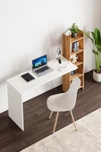 interGO Kitaplıklı Fonksiyonel Çalışma Masası - Beyaz - Atlantik Çam - 2