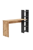 interGO Kitaplıklı Fonksiyonel Çalışma Masası - Atlantik Çam - Antrasit Gri - 5