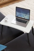 interGO Beyaz Renkli Laptop Katlanabilir Yatak Koltuk Üstü Kahvaltı Bilgisayar Sehpası - Beyaz - 1