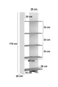 interGO Asimetrik Beş Raflı Kitaplık - Beyaz - 4