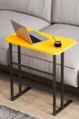 interGO Metal Ayaklı Laptop Sehpası Koltuk Sehpası Kahvaltı Masası Çalışma Sehpası - Sarı - 1