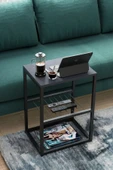 interGO Metal Ayaklı Dekoratif Tel Raflı Yan Sehpa - 3