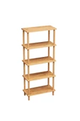 interGO Dekoratif 5 Raflı Ahşap Ayaklı Kitaplık - Atlantik Çam - 6