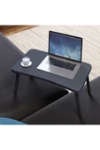 interGO Gri Renkli Laptop Katlanabilir Yatak Koltuk Üstü Kahvaltı Bilgisayar Sehpası - Antrasit Gri - 1