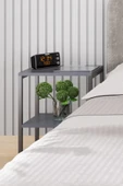 interGO Metal Ayaklı ve Ahşap Raflı Dekoratif Komodin - 5