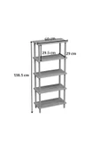 interGO Dekoratif 5 Raflı Ahşap Ayaklı Kitaplık - Beyaz - 5