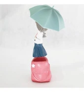 Polyester Şemsiyeli Kız Biblo Kalemlik Pembe Sepetli thumbnail 3