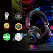 Razer Kraken V4 - Kablosuz Oyun Kulaklığı (3 Modlu Bağlantı, TriForce 40mm Sürücüler, 9 Bölgeli RGB Kulaklık Aydınlatması, Mix & Volume ayarları, THX Spatial Audio) Siyah - 3