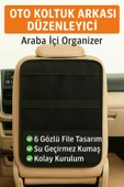 1 Adet Araç Arka Koltuk Organizer Telefon Oyuncak Aksesuar Düzenleme Için 6 Gözlü Fileli Düzenleyici - 7