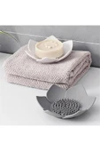 Silikon Lotus Şekilli Katı Sabun ve Sünger Tutacağı Hijyenik Şık Dekoratif Katı Sabunluk - 3