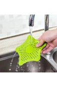 Yıldız Şeklinde Yumuşak Silikon 5 Vantuzlu Mutfak Banyo Evye Lavabo Küvet Duşakabin Süzgeci 3 Adet - 2