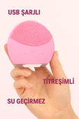 Titreşimli Silikon Sonik Yüz Temizleme Fırçası USB Şarjlı Su Geçirmez Masaj Cilt Bakım Aleti - 7