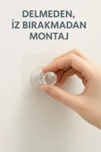 10 Adet Şeffaf Kristal Kapı Kolları Dolap Çekmece Klozet Kapağı Için Kendinden Yapışkanlı Kanca Askı - 2