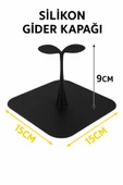 Siyah Palmiye Model Silikon Kötü Koku Önleyici Gider Koruyucu Tıkanıklık Önleyici Saç Toplayıcı - 4
