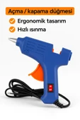 40 Watt Sıcak Silikon Tabancası | Metal Uçlu, Açma Kapama Düğmeli, Hobi ve El İşleri için Uygun - 1