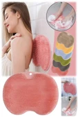 2 Adet Pembe Silikon Sırt Ayak Yıkama Fırçası Kese Peeling Vantuzlu Kaymaz Ölü Deri Temizleyici Duş - 1