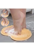 Pembe Renk Vantuzlu Silikon Peeling Sırt Ayak Masaj Matı Duvara Monte Banyo Fırçası Ayak Yıkama Pedi - 5