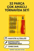 32 Parça Mini Tornavida Seti Manyetik Uçlu Kompakt Tamir Kiti Telefon Saat Gözlük PC Tablet Tamiri - 7