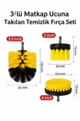 Matkap Ucuna Takılan 3'lü Araba Jant Temizlik Fırçası & 5 Adet 5 Boy Detaylı Oto Temizlik Fırçası - 4