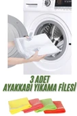 3 Adet 3 Renk Fermuarlı Çamaşır Makinesinde Kirli Spor Ayakkabı Temizliği İçin Yıkama Filesi - 1