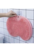 Pembe Renk Vantuzlu Silikon Peeling Sırt Ayak Masaj Matı Duvara Monte Banyo Fırçası Ayak Yıkama Pedi - 6