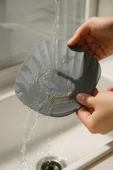 Gri Deniz Kabuğu Şeklinde Silikon Kötü Koku Önleyici Mat Saç Toplayıcı Banyo Mutfak Süzgeç Tıkacı - 8