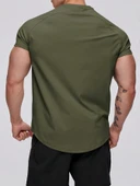 Erkek Spor Tişört Running Sports Gym Reglan Oval Kesim Penye T-shirt OVALT-SHİRT - 9