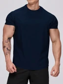 Erkek Spor Tişört Running Sports Gym Reglan Oval Kesim Penye T-shirt OVALT-SHİRT - 7