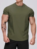 Erkek Spor Tişört Running Sports Gym Reglan Oval Kesim Penye T-shirt OVALT-SHİRT - 10